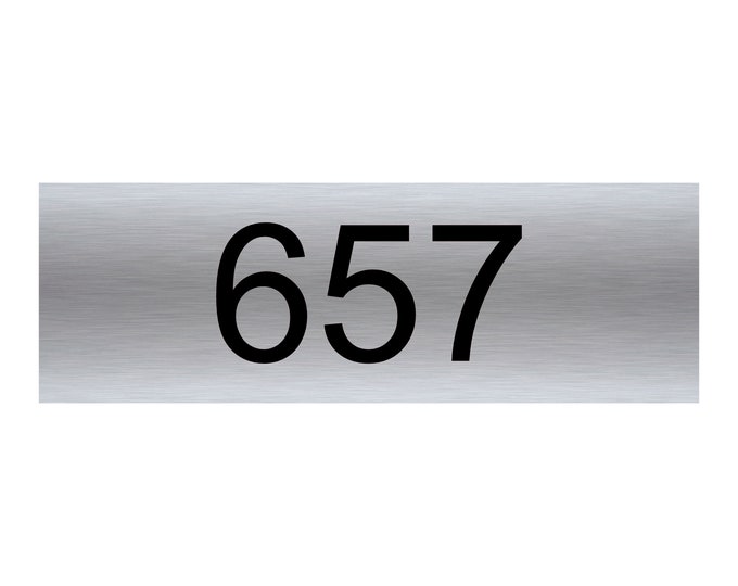 Number personalised plaque sign aluminium strong double sided sticky pads easy to fit gate wall door hotel school office