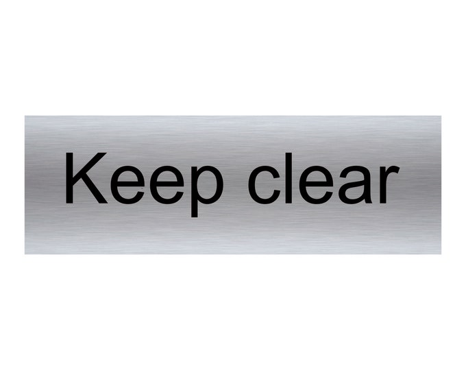 Keep clear plaque sign aluminium strong double sided sticky pads easy to fit gate sheep goats live stock