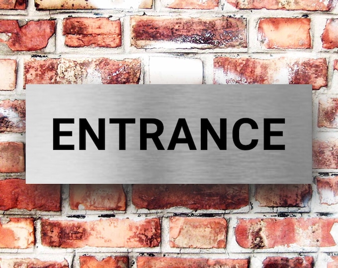 Brushed silver parking sign personalised x 3 sizes aluminium strong double sided sticky pads easy to fit