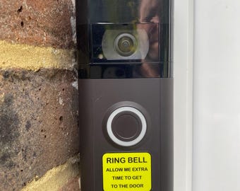 Ring bell allow me extra time to get to the door sticker ring doorbell decal weather proof canvassers sales