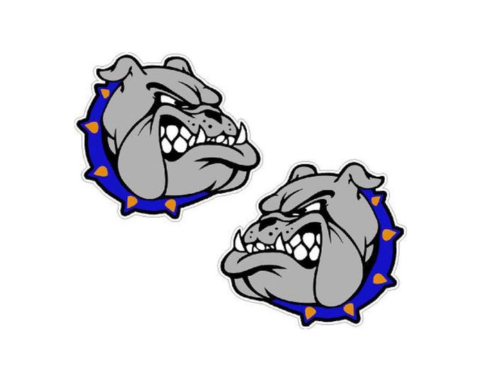 Angry bulldog vinyl stickers x 2 decal window laptop weather proof