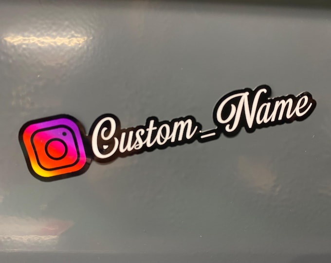 Personalised instagram vinyl stickers x 2 decal rc car window laptop weather proof social media