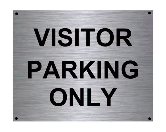 Visitor parking only driveway wall sign plaque weather proof pre drilled parking sign driveway gate flat