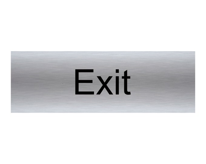 Exit aluminium sign strong double sided sticky pads easy to fit gate wall door office school hotel golf club