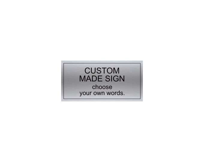 Personalised custom wall sign plaque weather proof any text school office home garden post plants model rc