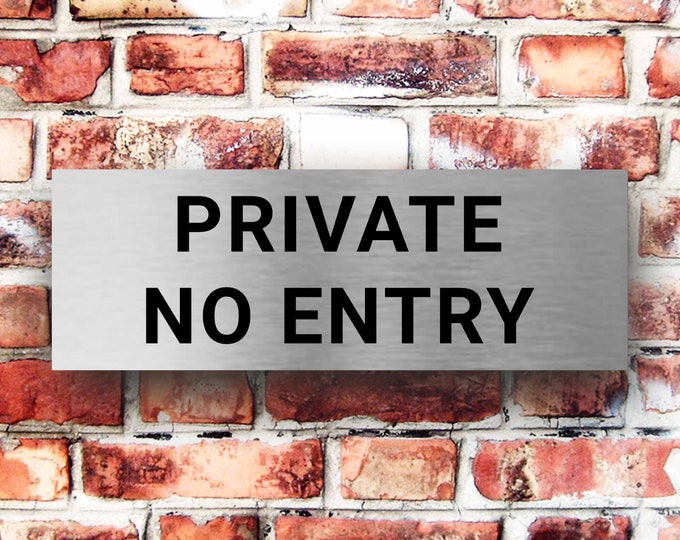 Brushed silver parking sign personalised x 3 sizes aluminium strong double sided sticky pads easy to fit