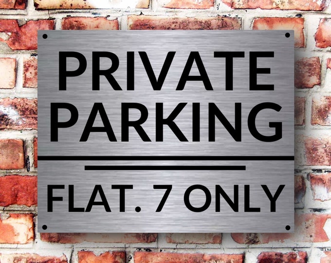 Personalised parking sign wall sign plaque weather proof pre drilled parking sign driveway gate