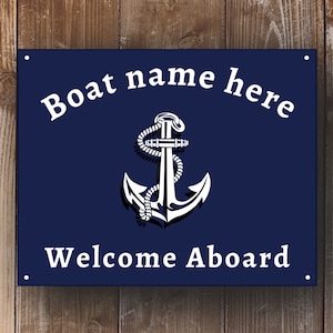 Personalised boat sign makes a great gift high gloss pre drilled
