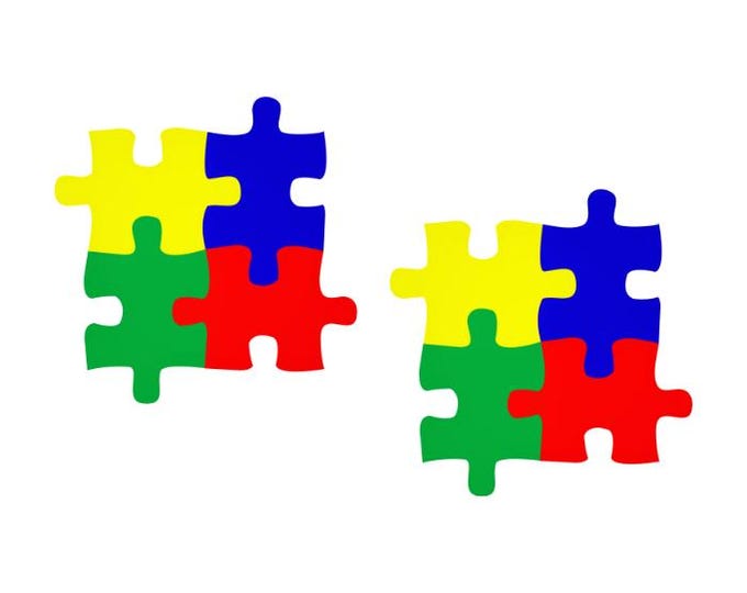 Autism awareness puzzle pieces vinyl sticker x 2 decal indoor or outdoor use car window