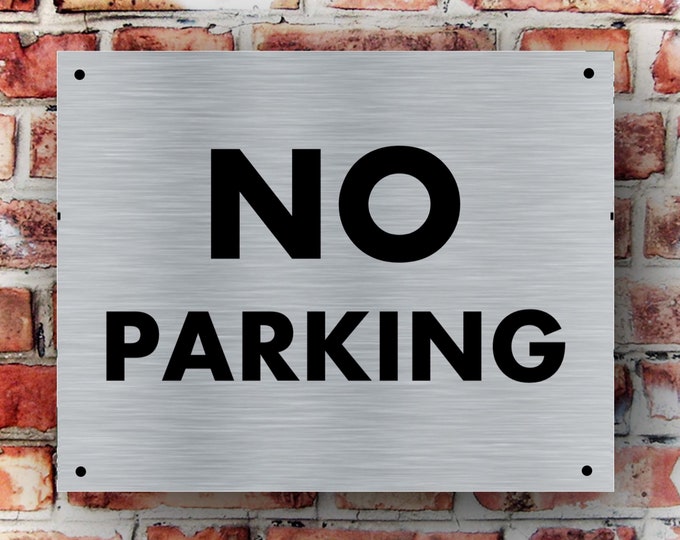 No parking wall sign plaque weather proof pre drilled parking sign driveway gate