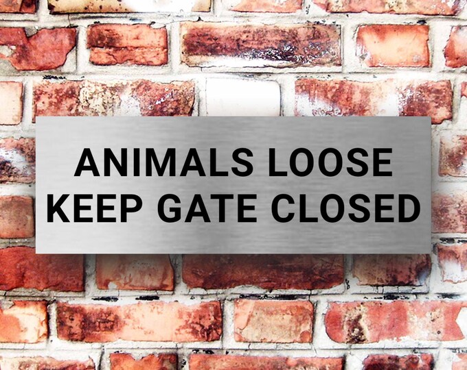Brushed silver Animals loose keep gate closed x 3 sizes aluminium strong double sided sticky pads easy to fit