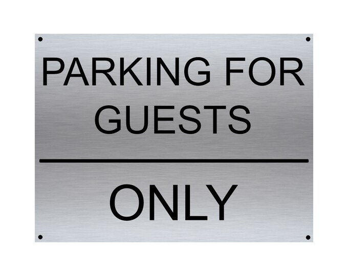 Parking for guests only sign wall sign plaque weather proof pre drilled parking sign driveway gate school workplace