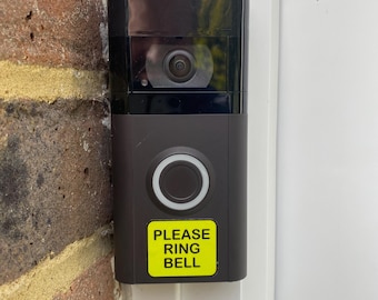 Please ring bell sticker ring doorbell decal weather proof canvassers sales