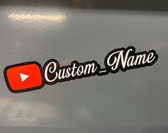 Personalised youtube vinyl stickers x 2 decal rc car window laptop weather proof social media instagram