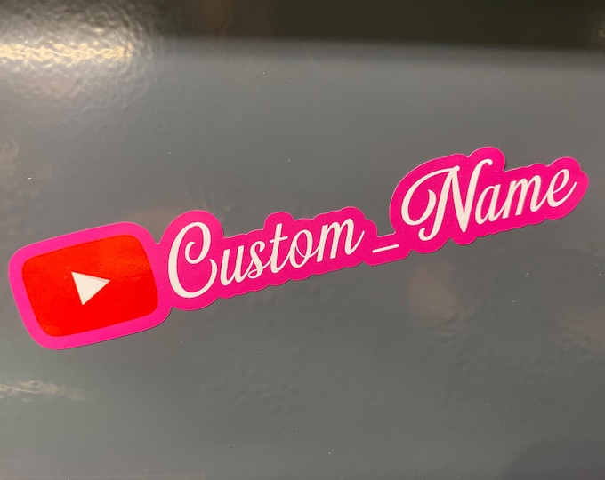 Personalised youtube vinyl stickers x 2 decal rc car window laptop weather proof social media instagram
