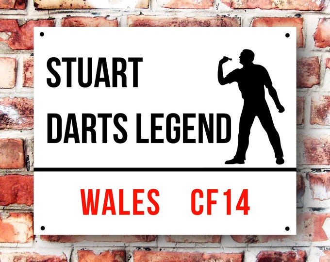 Personalised darts sign weather proof pre drilled high gloss father's day gift xmas darts player gifts for him personalized