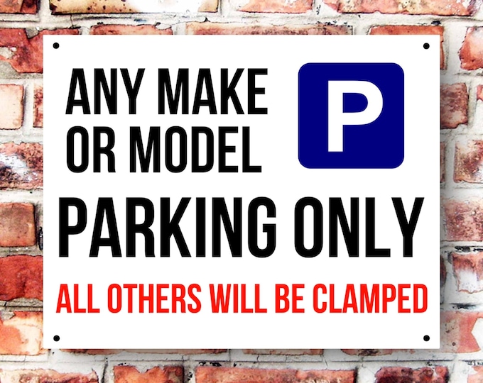 Personalised parking wall sign weather proof pre drilled great gift birthday high gloss garage gate volvo mini bmw tesla saab toyota skoda