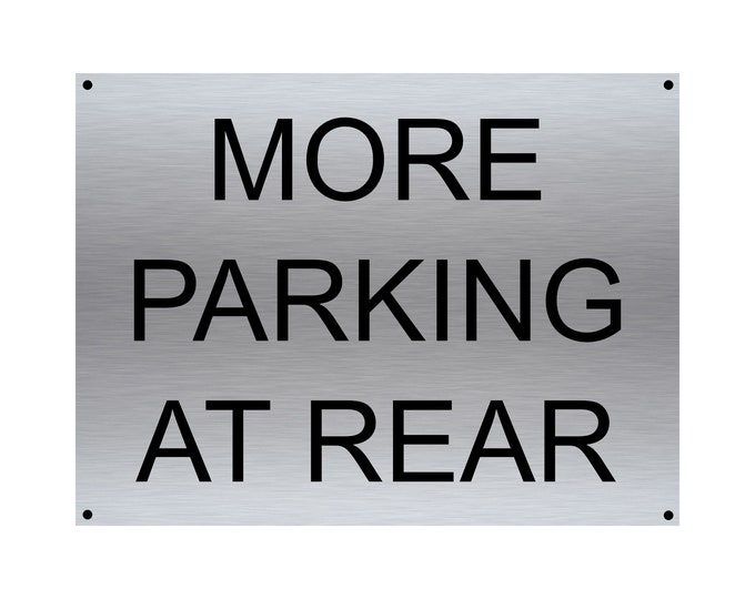 More parking at rear sign wall sign plaque weather proof pre drilled parking sign driveway gate school workplace