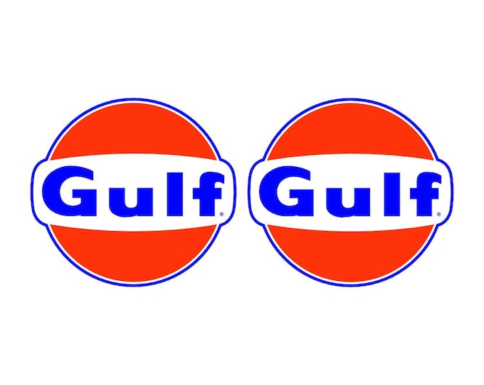 GULF x 2 vinyl stickers decal x 2 rc laptop window motorsport