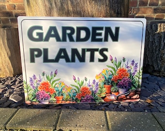Garden plants sign large quality sign weather proof pre drilled xmas garden centre matt finish improves sales farm