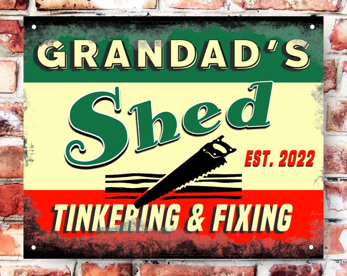 Personalised shed wall sign weather proof pre drilled great gift birthday xmas high gloss shed plaque gift for him