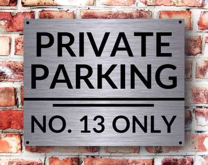 Personalised parking sign wall sign plaque weather proof pre drilled parking sign driveway gate