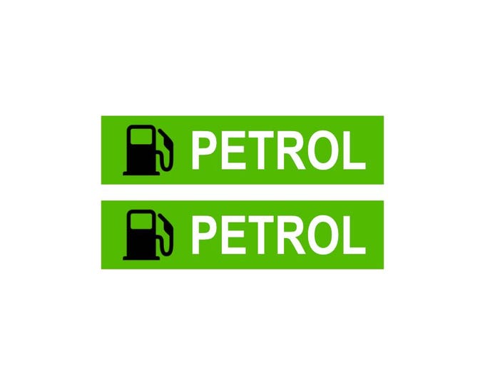 PETROL fuel vinyl stickers x 2 decal car fuel cap stop incorrect fuel being used