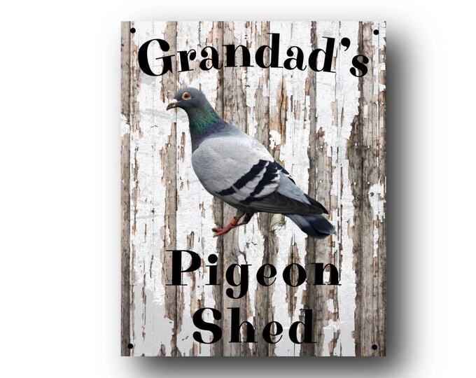 Personalised pigeon shed sign weather proof pre drilled high gloss cage xmas gift