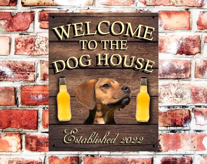 Pub bar sign personalised pet dog cat photo plaque any name and date weather proof great gift birthday xmas high gloss bar signage