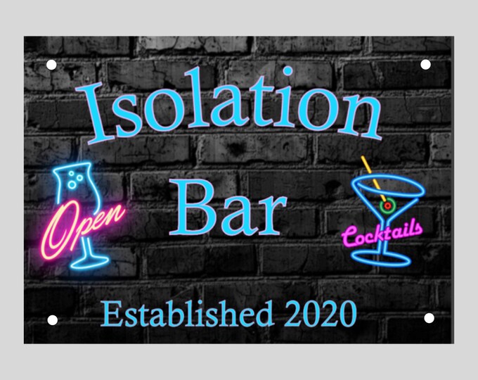 Pub bar sign isolation weather proof pre drilled great gift birthday xmas high gloss father's day gift