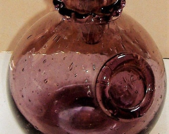 PURPLE BLOWN GLASS perfume bottle