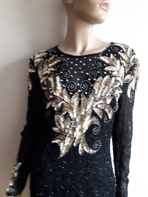 GREAT Gatsby style vintage  1980s heavily beaded d