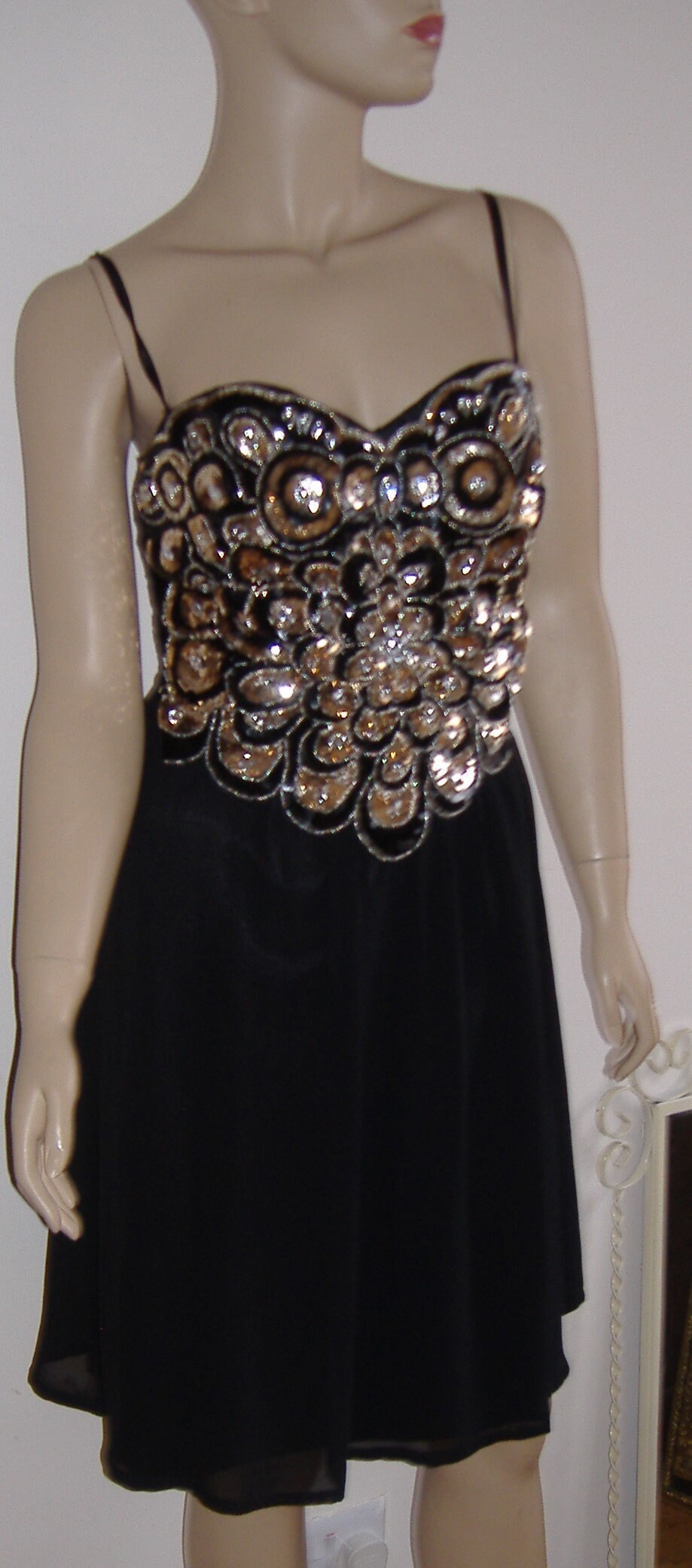 ART Deco STYLE Great Gatsby GOLD Sequinned and Black Dress Small 8 to 10 Uk  - Etsy