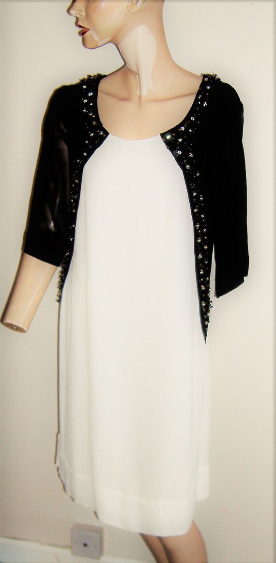 1980S/90S BIBA LABEL DRESS monochrome