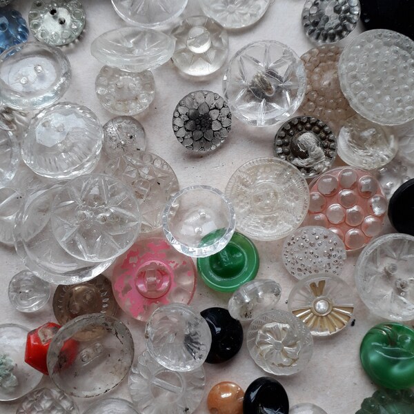 ART DECO Glass BUTTONS  approx 100