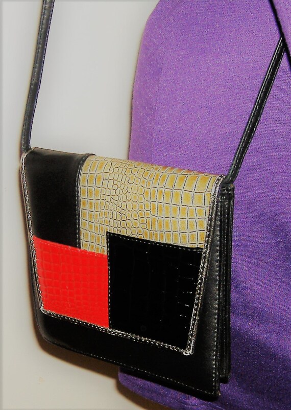 1980S RETRO PVC  PATCHWORK  bag - image 5