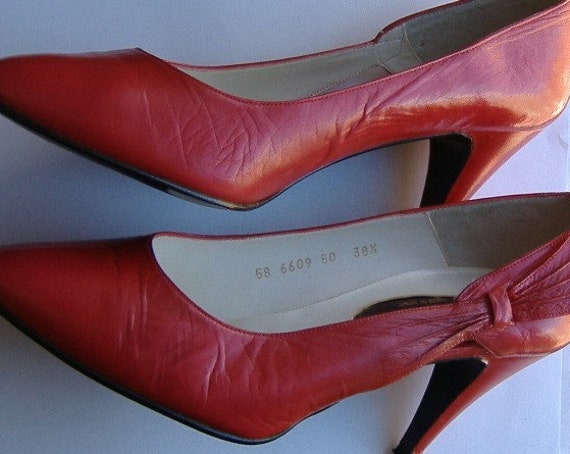 1980S RED ROLAND CARTIER shoes Eu 38 1 