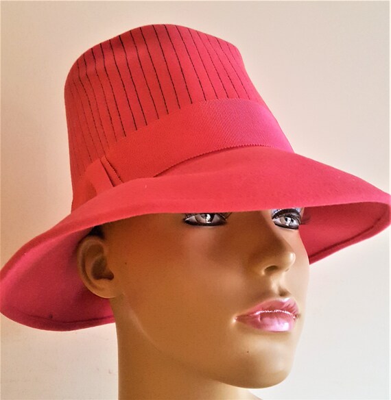 1960s Style PINK FELT Hat Etsy