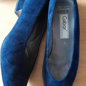CHAUSSURES EN DAIM BLEU ANNÉES 80 RU 6 gabor lable