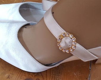 1980s 30s style wedding SHOES lovely design uk 6 not perfect