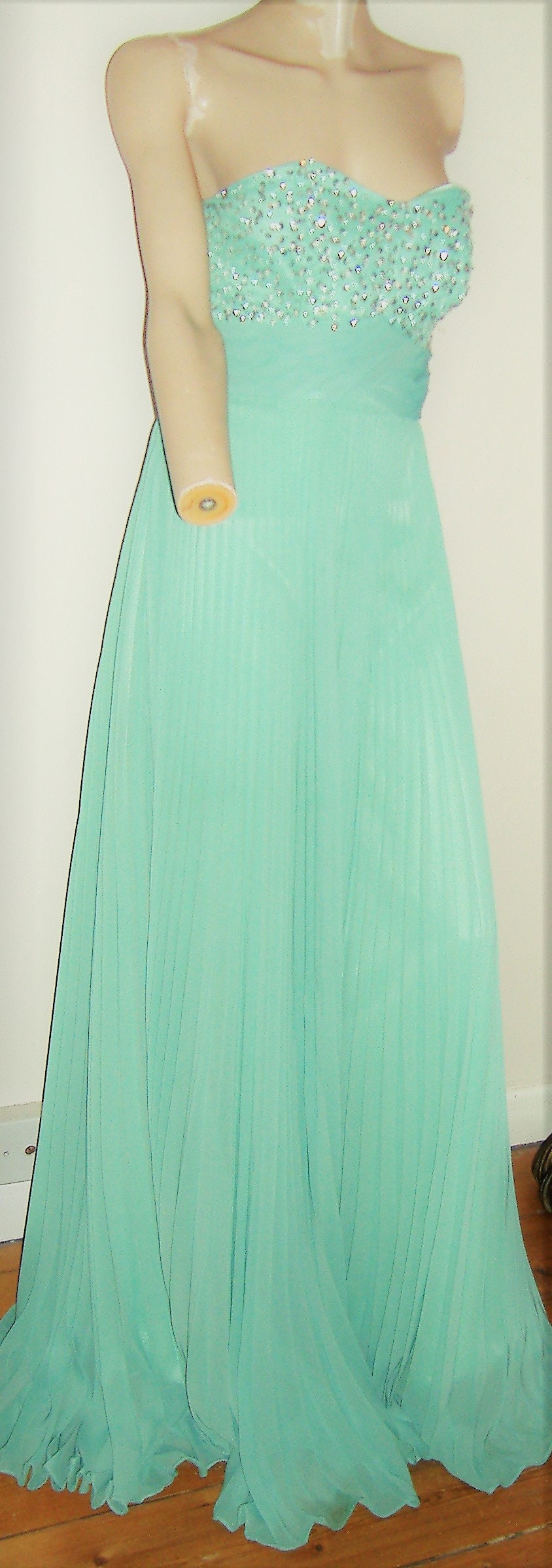 Image of Fabulous Prom Dress Uk Size  Blue/Green