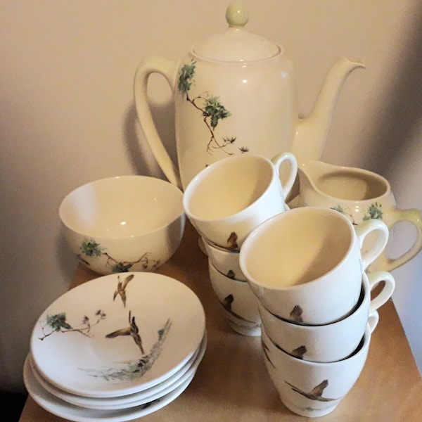 ROYAL DOULTON COPPICE  pattern  coffee set  Flying Ducks