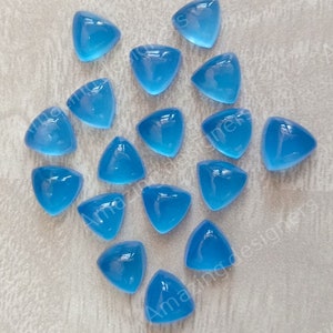 Natural Blue Chalcedony Trillion Cabochon 6mm To 20mm Wholesale Loose Gemstone