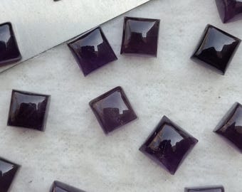 Natural Purple Amethyst Square Cabochon 5mm To 20mm Loose Gemstone