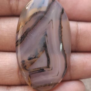 Naturlig Montana Agat Oval Form Ädelsten 36,15 Cts 41x24x4mm För Smyckestillverkning