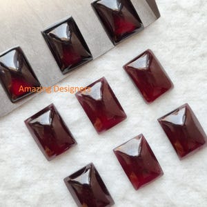 Natuurlijke granaat Hyderabadi rechthoekige cabochon 5 x 7 mm tot 12 x 16 mm losse edelsteen