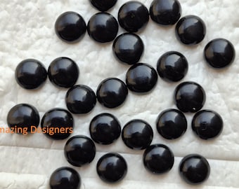 Ônix preto natural em cabochão redondo, de 5 mm a 25 mm, pedra preciosa solta para confecção de joias.