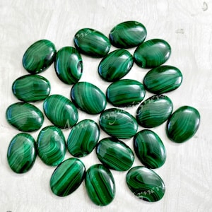 Natural Malachite 3x5mm-20x25mm Oval Cabochon Loose Gemstone, Green Malachite, Certified Gemstone, Mothers Day Gift, Gemstone For Jewellery