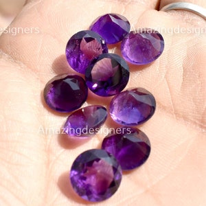 AMETHYST Rundschliff facettiert, 3 mm-12 mm, 100% natürlicher Amethyst Edelstein, natürlicher Amethystschliff facettierter loser Edelstein