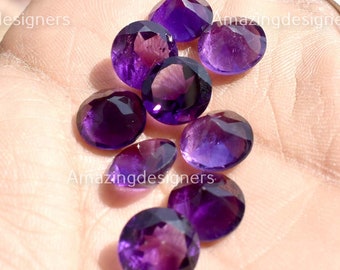 Natural Purple Amethyst Round Faceted Cut 3mm To 12mm Wholesale Loose Gemstone